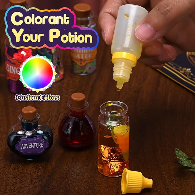 Wothfav Fairy Magic Potion Kit for Kids – 22 Mixed Magic Wizard Potion Bottles, Halloween Christmas Decorations Birthday Gifts Toys for Girls Boys Ages 6 7 8 9 10 12+, Magical Workshop Craft Kits
