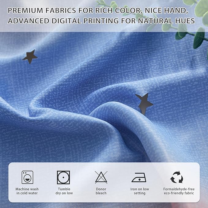 XiDi Blackout Curtains for Girls Bedroom Decor 2 Panels Set, Rainbow Star Design Ideal Drapes for Kids Room with Unicorn Theme Princess Room Decor 45 Inches Length Pink/Grey/Blue 34x45