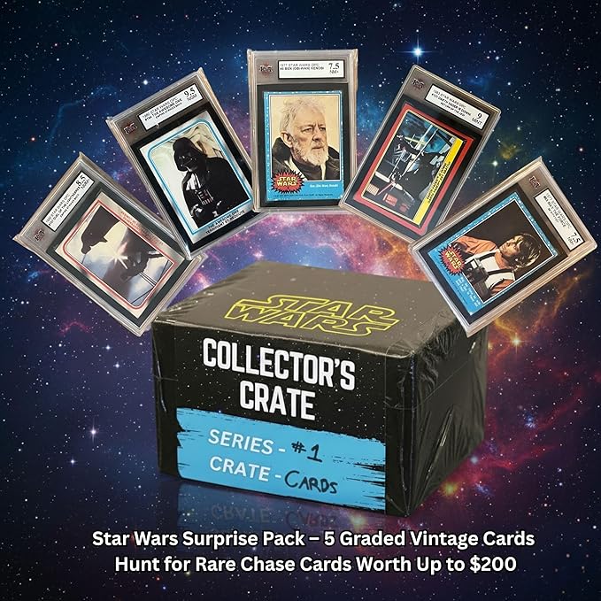 Collector’s Crate Mystery Box – Star Wars Trading Card Series 1 – Limited Edition /100 Collectible Cards & Rare Star Wars Memorabilia