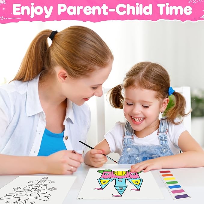 ZIZZ Paint with Water Coloring Books for Toddlers, Princess Watercolor Painting Sets for Kids Ages 3-5 4-8 Years Old, No-Mess Drawing Activity Kit Art Craft Toys Birthday Gifts for Girls Boy