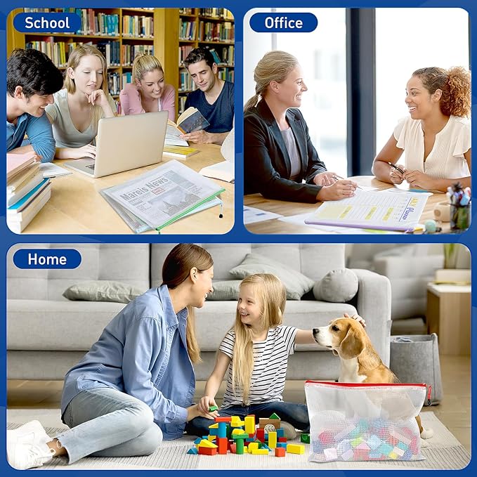 36pcs Zipper Bags for Organizing, A4 Zipper Pouches, Waterproof Pouch Bag, 12 Colors Toy Organization Bags, Zip Pouches for Organizing, Puzzle Bag, Office Organization, Homeschool Supplies