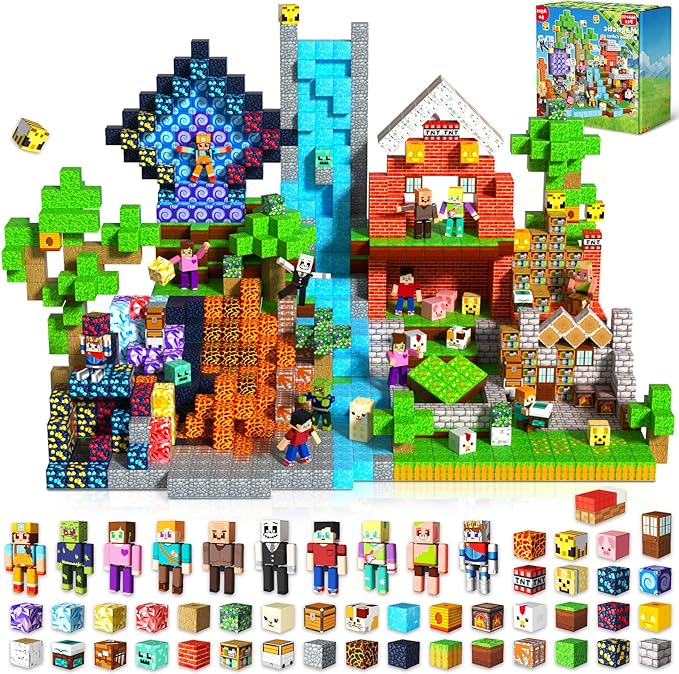 Magnetic Building Blocks - 474 Pcs Magnetic Blocks for Kids Ages 4-8, Magnet Cubes Stacking, STEM Toys, Christmas Birthday Gift for 3 4 5 6 7 8-12 Year Old Boys Girls (Patent Pending)
