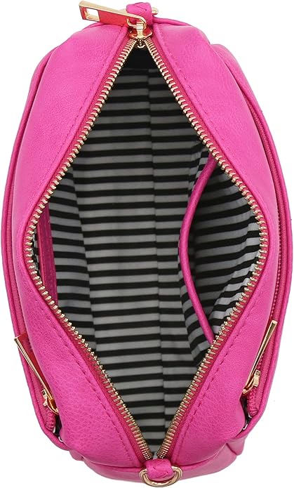 FashionPuzzle Triple Zip Small Crossbody Bag