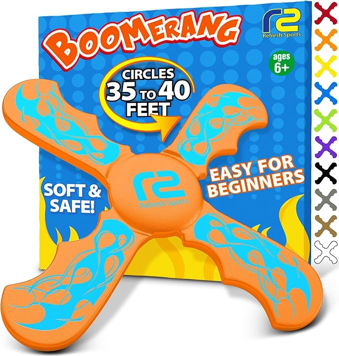 Boomerang for Kids - Best Gifts for Boys & Girls Gift Ideas - Kid Stocking Stuffers & Fun Holiday Presents Outdoor Toys - Fun Children Birthday Party Favors & Goodie Easter Basket Stuffers For Kids