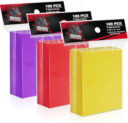 3 Colors Trading Card Sleeves，Plastic Card Sleeves Perfect Fit MTG Cards,TCG Cards,Magic Cards, Baseball Cards,Yugioh Sleeves, Football Cards,Sports Cards(Style 2)