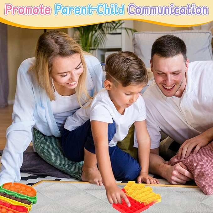 3 Pcs Fidget Sensory Toys, Push Bubble Poppers Hamburger French Fries Drinks Bulk Sets,Silicone Stress Relief Toy for Toddler Kids Boys Girls Adults,Birthday Gifts Party Favors,Classroom Prizes