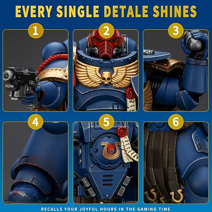 JOYTOY Warhammer 40k Action Figure 1：18 Scale 5.0inch Space Marines Ultramarines Sergeant Gadriel-Collectors Edition Anime Figures for Collectible and Displayable Models