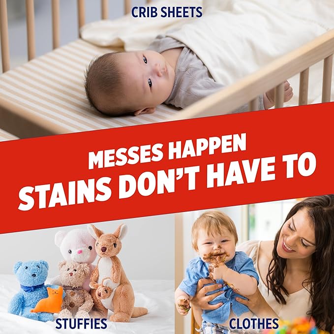 OxiClean Max Force Laundry Stain Remover Spray, Newborn & Baby Essentials, Travel & On-The-Go Stain Treater, 2 fl oz, 2PK