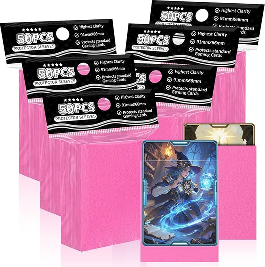 Pink Card Sleeves Fit for MTG, 300 Pieces Standard Card Sleeves for Trading Card Sports Cards Baseball Cards TCG Magic(66x91mm), Affordable Sturdy and Nice Shuffling