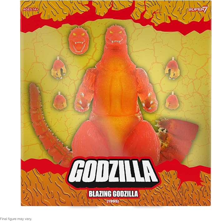 Super7 ULTIMATES! Toho Blazing Godzilla (1200º Clear Orange) - 8" Toho Godzilla Action Figure Classic Movie Collectibles and Retro Toys