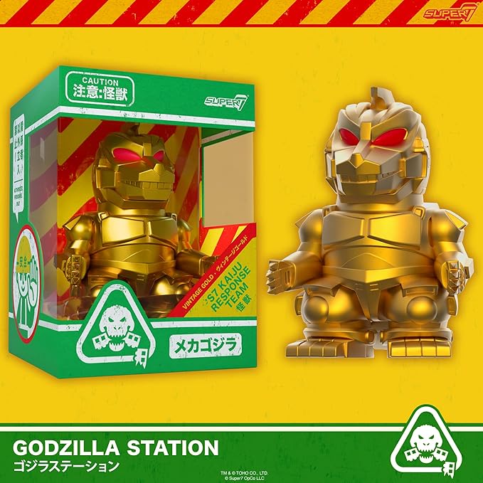 Super7 Fun! Fun! Toho Mechagodzilla (Vintage Toy Gold) Vinyl Figure - 5" Toho Godzilla Action Figure - Classic Movie Collectibles and Retro Toys