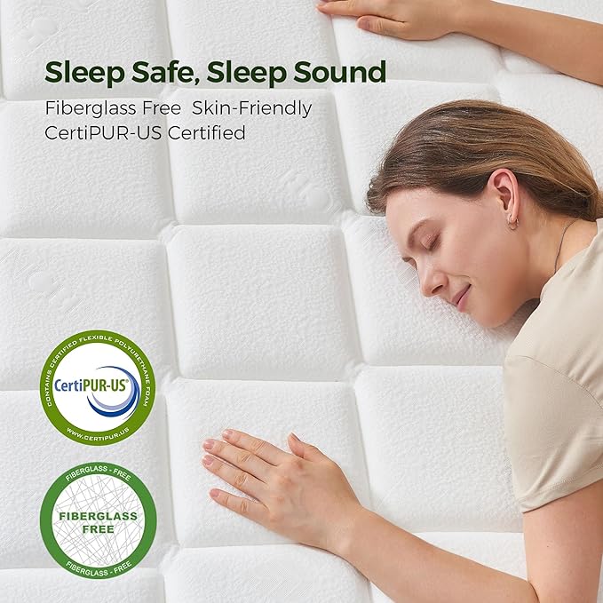 Yantan Twin Mattress 10 Inch Twin Size Hybrid Mattress with Memory Foam and Pocket Spring for Spine Support & Cooling Comfort, Medium Firm Mattresses, Certified Safe and Fiberglass-Free