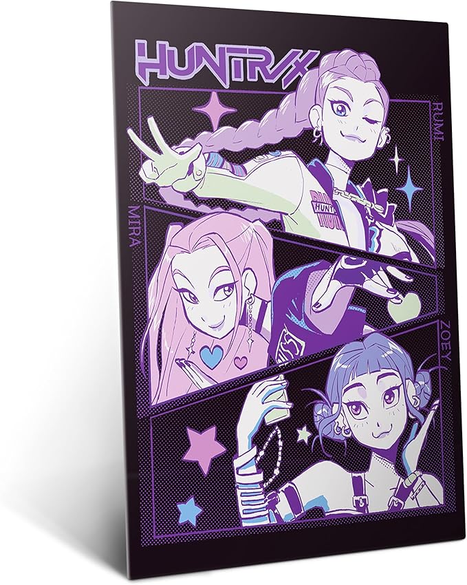 Displate Metal Poster KPop Demon Hunters - Netflix - Huntrx Rumi, Mira, and Zoey - Huntrix Kpop Merch - Collectible Gift – Premium Decorations Wall Art Decor Gifts Movie Posters - 12.6x17.7 in