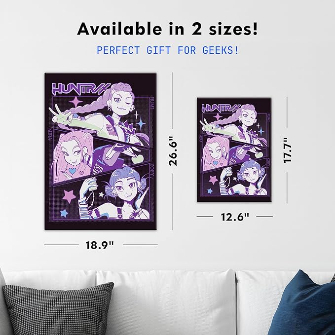 Displate Metal Poster KPop Demon Hunters - Netflix - Huntrx Rumi, Mira, and Zoey - Huntrix Kpop Merch - Collectible Gift – Premium Decorations Wall Art Decor Gifts Movie Posters - 12.6x17.7 in