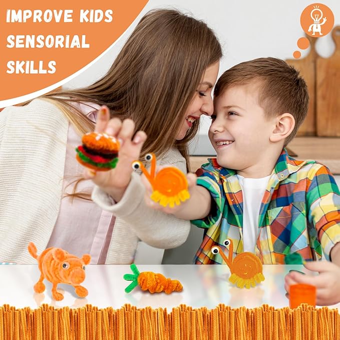 Brown Pipe Cleaners, 300pcs Tan Chenille Stems, Craft Supplies for DIY Arts, Kids Games & Gifts