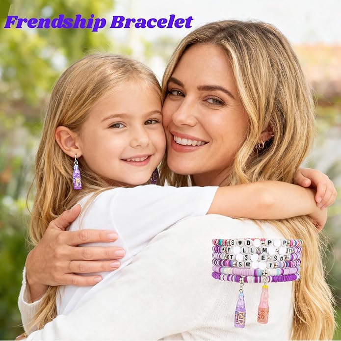 Bracelets Inspired by Korean Kpop Merch, 6 Pcs Stackable Stretch Friendship Beaded and 1 set of earrings, Hunters Cosplay Costume Outfit Merchandise Jewelry Gifts for Fans, Christmas Birthday Gifts for Girls Women