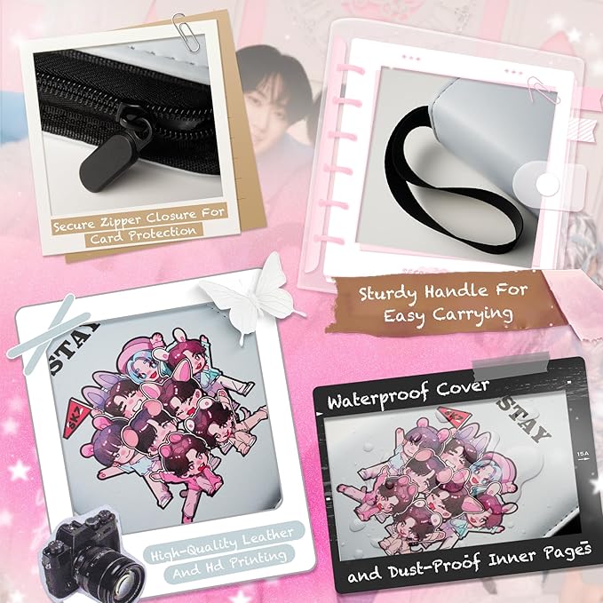 Stray Kids Kpop Photocard Binder-Skzoo Trading Card A5 Binder,Cartoon Photocard Holder With 400 Cards Sleeves, Photo Album for Skz Merch And Lomo Cards