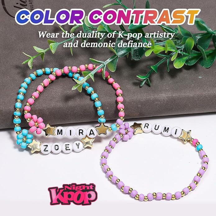AICase for Korea-Pop Merch Gifts Toys Birthday Decorations Bracelets Outfit Costume 3 Pcs Stackable Stretch Friendship Beaded Bracelets Merchandise Jewelry Gifts for Fans Christmas Stocking
