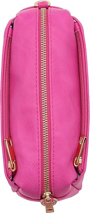 FashionPuzzle Triple Zip Small Crossbody Bag