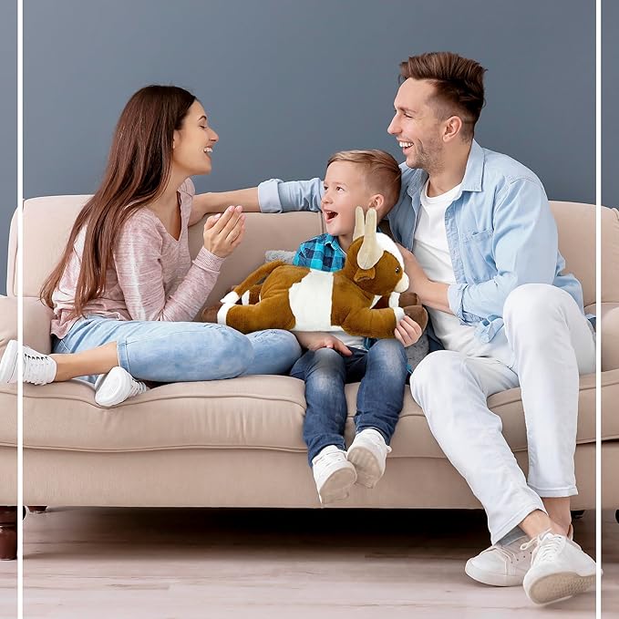 DolliBu Longhorn Plush - Extra Large Super Soft Stuffed Animal Longhorn Toy, Cute Stuffed Doll, Farm Animal Toy Gift for Kids and Adults - 23 Inches