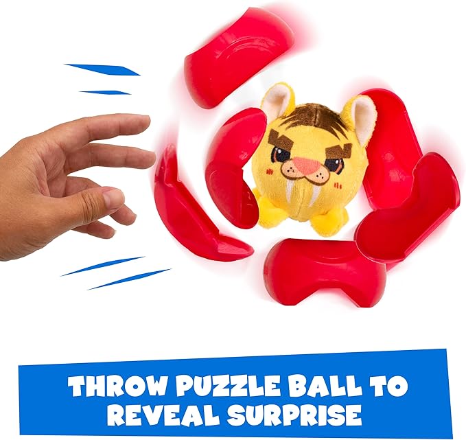 Plush Crush - Series 4 - Puzzle Ball (3-Pack), Surprise Collectible Character Bouncy Ball Plush Toy, Blind Bag by Scentco