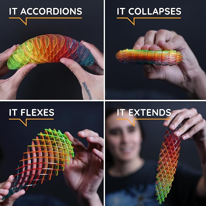 Morf Fidget Worm Toy - Flexible 3D Sensory Slug Figgy Toy for Kids, Teens, and Adults – Stretchy, Quiet, Stress and Anxiety Relief, Focus - For Play, School, Work Gifts, Great For Classroom and Office