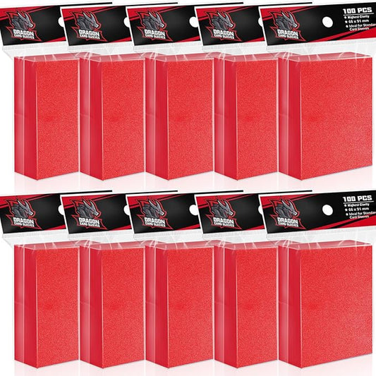 1000PS Red Trading Card Sleeves Protector for MTG Card Sleeves,Soft Penny Plastic Card Holders Fit for Baseball Cards Sports Cards Magic Cards TCG Cards