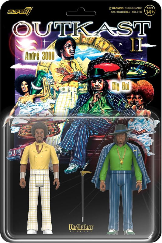 Super7 Outkast Aquemini Big Boi and André 3000 - (2 Pack) 3.75" Outkast Action Figures with Accessories Hip Hop Collectibles and Retro Toys