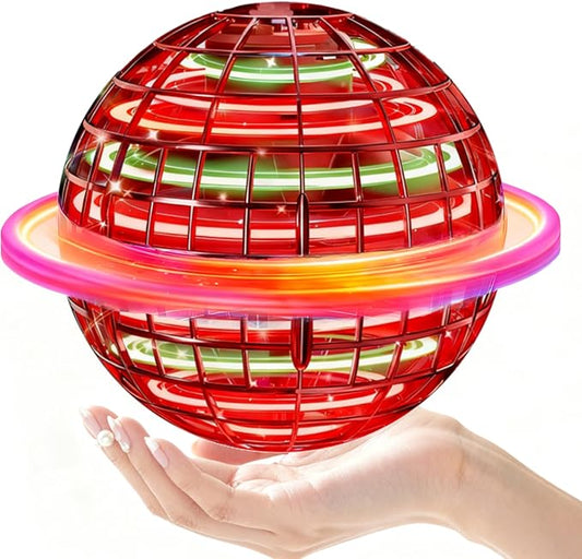Flying Orb Ball Toy 2025 Upgraded,Cosmic Globe Boomerang Hover Ball Galactic Fidget Spinner Outdoor Toys, Hand Drone Orbit, Cool Toys Gift for 6 7 8 9 10+ Year Old Boys Girls Teens (Red)