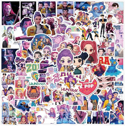 110pcs Demon Movie Hunters Derpy Sussy Stickers Huntrix Saja Boys Sticker Waterproof Vinyl Decals for Water Bottle Laptop Toy Halloween Christmas Gifts (110 PC)