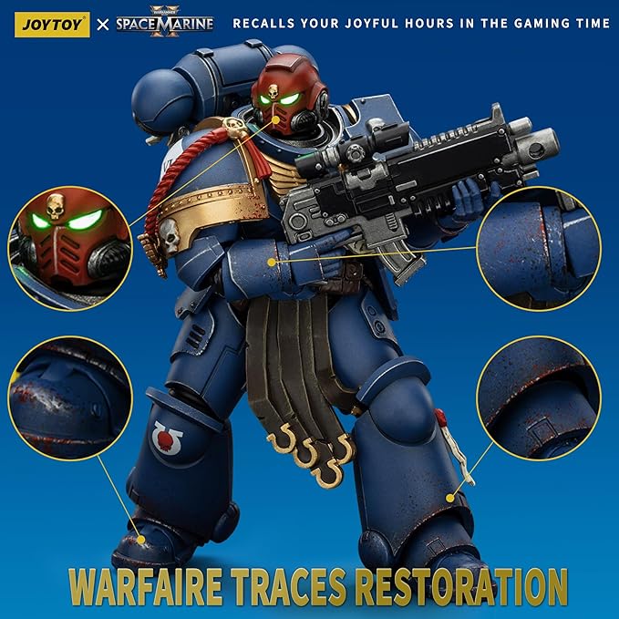 JOYTOY Warhammer 40k Action Figure 1：18 Scale 5.0inch Space Marines Ultramarines Sergeant Gadriel-Collectors Edition Anime Figures for Collectible and Displayable Models