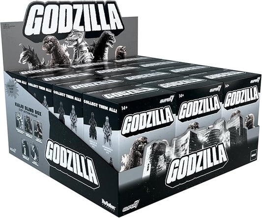 Super7 Toho Godzilla Blind Box Flat - (12 Pack) 3.75" Toho Godzilla Action Figures Classic Cartoon Collectibles and Retro Toys