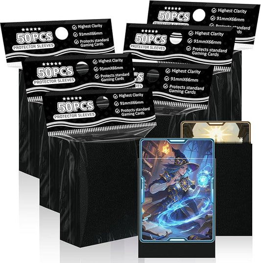 Black Card Sleeves Fit for MTG, 300 Pack Perfect Fit Standard Card Sleeves for Trading Cards Sports Cards Baseball Cards TCG, Sturdy and Nice Shuffling