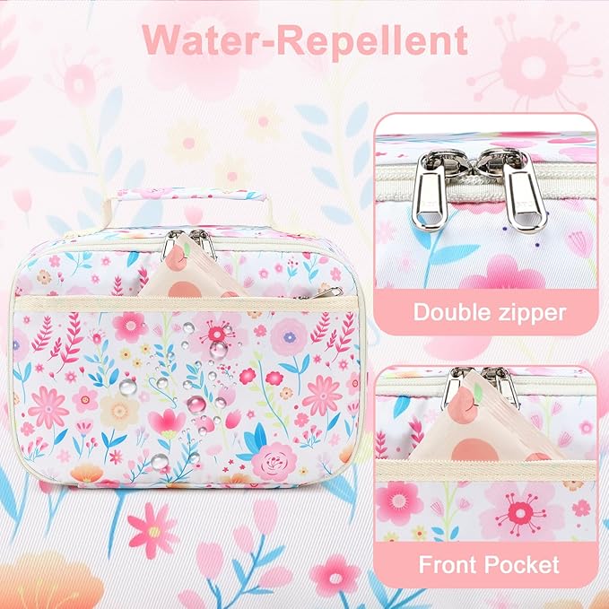 LEDAOU Lunch Bag Kids Lunch Box Girls Boys Insulated Lunch Bag Reusable Lunchbox for School Picnic Hiking Daycare