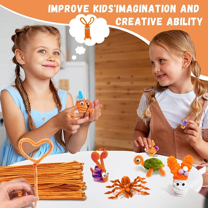 Brown Pipe Cleaners, 300pcs Tan Chenille Stems, Craft Supplies for DIY Arts, Kids Games & Gifts