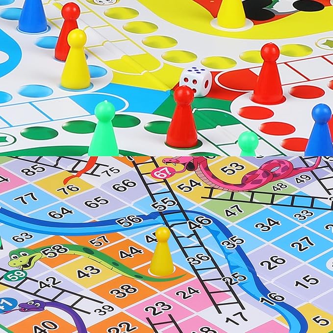 Ankit Toys & Games Ludo and Snake & Ladders Board Game Set for 6+ Years Kids & Adults | Indoor Board Game | Travel Strategy Game (Ludo Supreme)