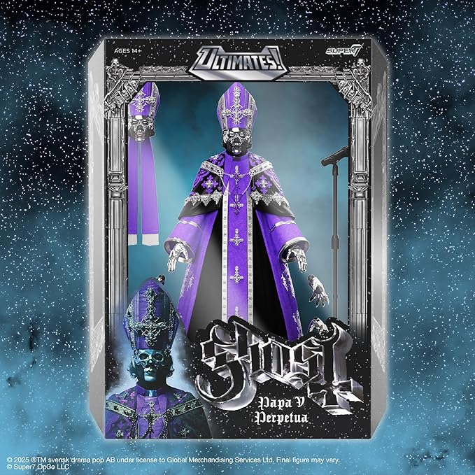Super7 ULTIMATES! Ghost Papa V Perpetua - 7" Ghost Action Figure with Accessories - Heavy Metal Collectibles and Retro Toys