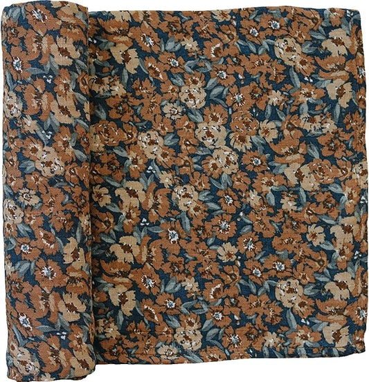 Mebie Baby Venetian Floral Muslin Swaddle, Modern and Neutral Swaddle Blanket for Baby Girl or Boy, Soft Baby Blankets, Newborn Swaddle Blanket, 0-3 Month, Comfy Wrap, Baby Essentials & Gifts