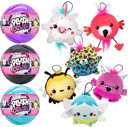 Plush Crush - Series 3 - Puzzle Ball (3-Pack), Surprise Collectible Character Bouncy Ball Plush Toy, Blind Bag by Scentco