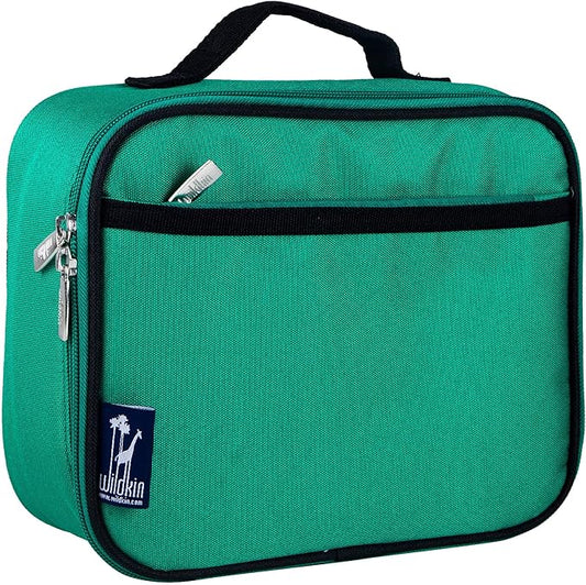 Wildkin Kids Insulated Lunch Box – Durable and Reusable for School & Travel - Emerald Green