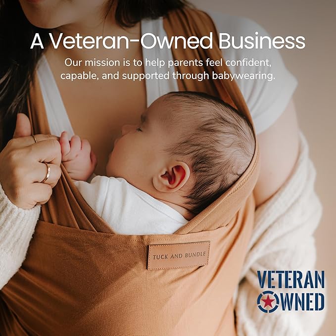 Tuck and Bundle Baby Wrap Carrier for Newborns, Infant Carrier for Babywearing, 8-35 lb Lightweight Soft Tencel Modal Baby Wraps, Baby Essentials, Best for Baby Shower, 0-18 Months Old - Sandstone