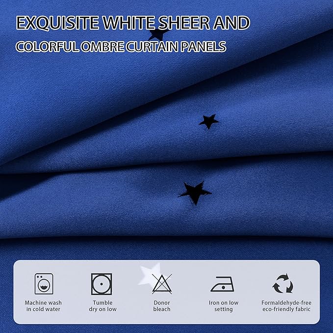 XiDi Black Out Curtains for Bedroom Windows, Curtains for Girls Bedroom Decor, Ideal for Kids Room with Unicorn Theme Blackout for Living Room 72 inchs Long 52 inches Wide 2 Panel Navy Blue